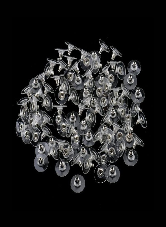 Excellentcrafts Earrings Back Stopper Earnuts Stud Silver, Pack of 25Pcs - Image 2